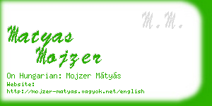 matyas mojzer business card